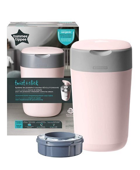 Mähkmekonteiner Tommee Tippee Sangenic Twist&Click, roosa цена и информация | Mähkmed, riidest mähkmed | hansapost.ee