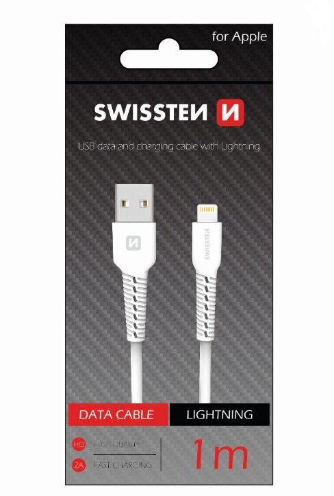 Swissten Basic Fast Charge 3A Lightning (MD818ZM/A) Data and Charging Cable 1m White hind ja info | Juhtmed ja kaablid | hansapost.ee