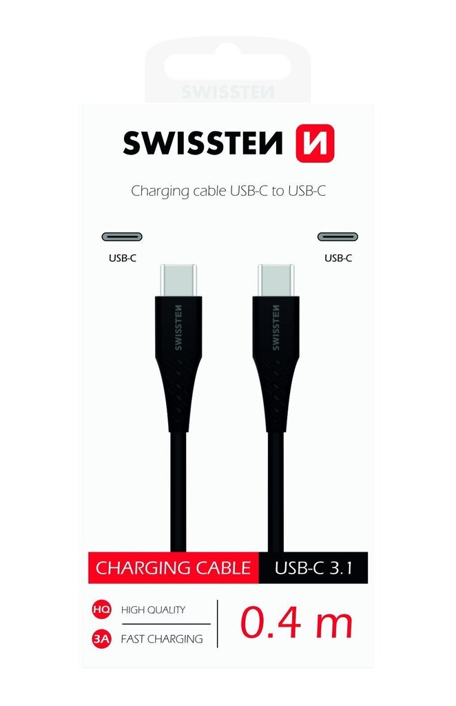 Swissten Basic Universal Quick Charge, USB-C, 0.4 m hind ja info | Mobiiltelefonide kaablid | hansapost.ee
