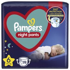 Püksmähkmed Pampers Night Pants VP S6 19 tk hind ja info | Mähkmed, riidest mähkmed | hansapost.ee