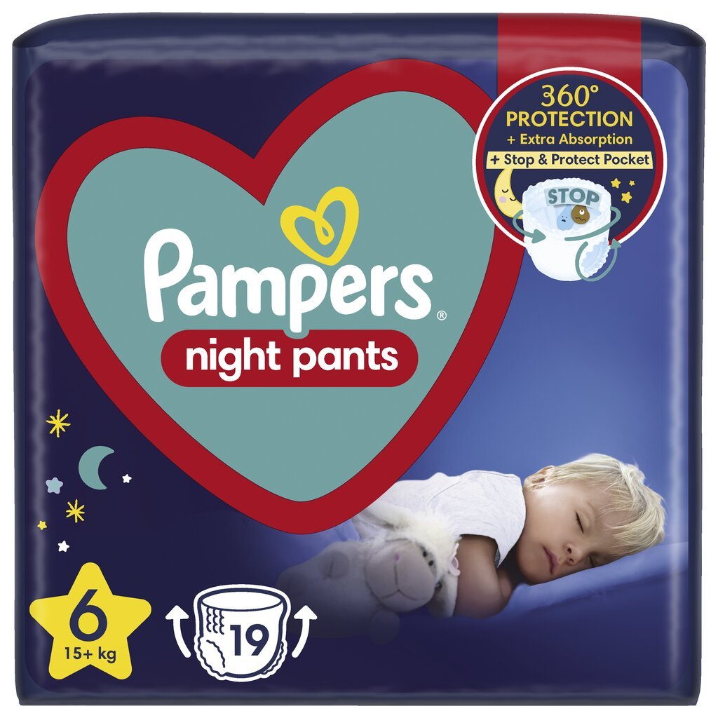 Püksmähkmed Pampers Night Pants VP S6 19 tk цена и информация | Mähkmed, riidest mähkmed | hansapost.ee