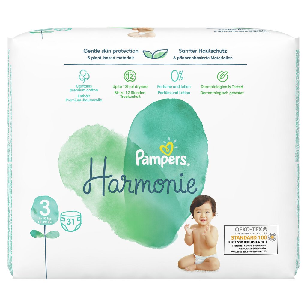 Mähkmed Pampers Harmonie VP S3, 31 tk hind ja info | Mähkmed, riidest mähkmed | hansapost.ee
