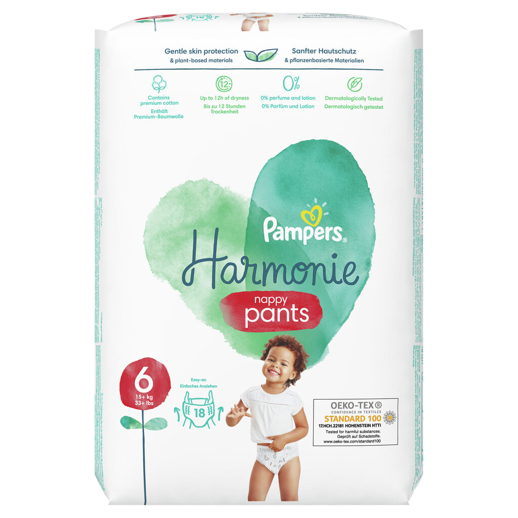 Püksmähkmed Pampers Harmonie Pants VP S6, 18 tk hind ja info | Mähkmed, riidest mähkmed | hansapost.ee