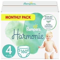 Подгузники Pampers Harmonie Monthly Pack, размер 4, 9-14 кг, 160 шт. цена и информация | Пеленки | hansapost.ee