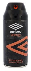 UMBRO Energy deodorant meestele 150 ml цена и информация | Мужская парфюмированная косметика | hansapost.ee