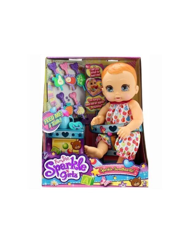 Rääkiv beebi-nukk Sparkle Girlz Sweethearts koos toitekomplektiga, eesti keeles hind ja info | Beebide mänguasjad | hansapost.ee