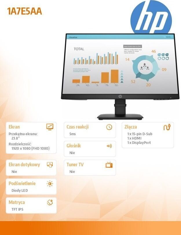 HP 1A7E5AA hind ja info | Monitorid | hansapost.ee