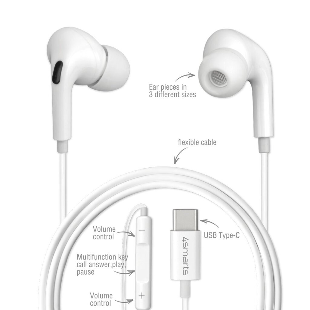 4smarts Active USB-C 1.2m hind ja info | Kõrvaklapid | hansapost.ee