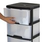 Riiul 5-sahtliga 20L Drawer System 37x39x100cm must/läbipaistev hind ja info | Hoiukastid ja korvid | hansapost.ee