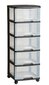 Riiul 5-sahtliga 20L Drawer System 37x39x100cm must/läbipaistev hind ja info | Hoiukastid ja korvid | hansapost.ee