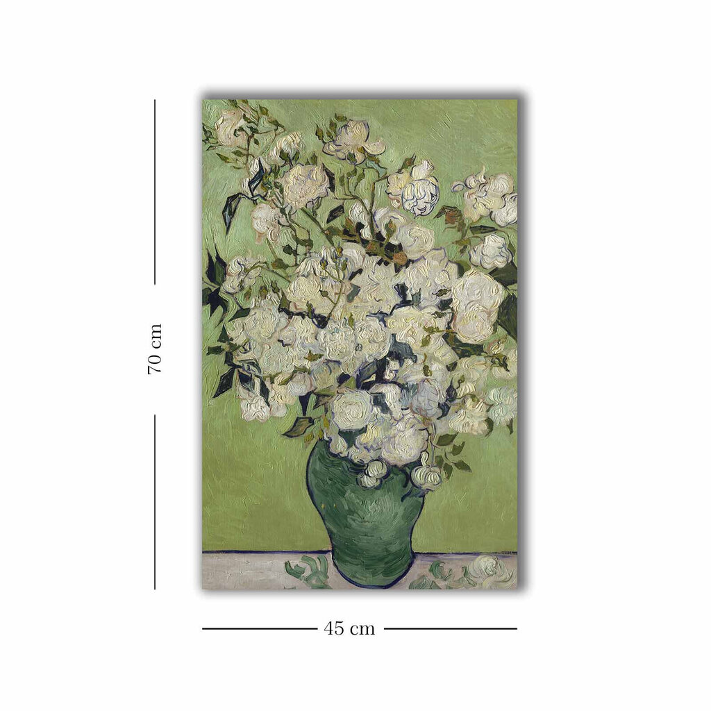 Reproduktsioon Still Life: Vase with Pink Roses цена и информация | Seinapildid | hansapost.ee