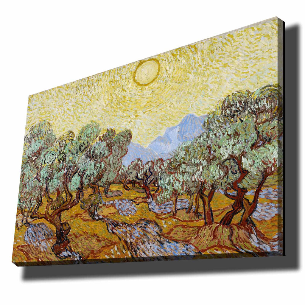Reproduktsioon Olive Trees with Yellow Sky and Sun цена и информация | Seinapildid | hansapost.ee
