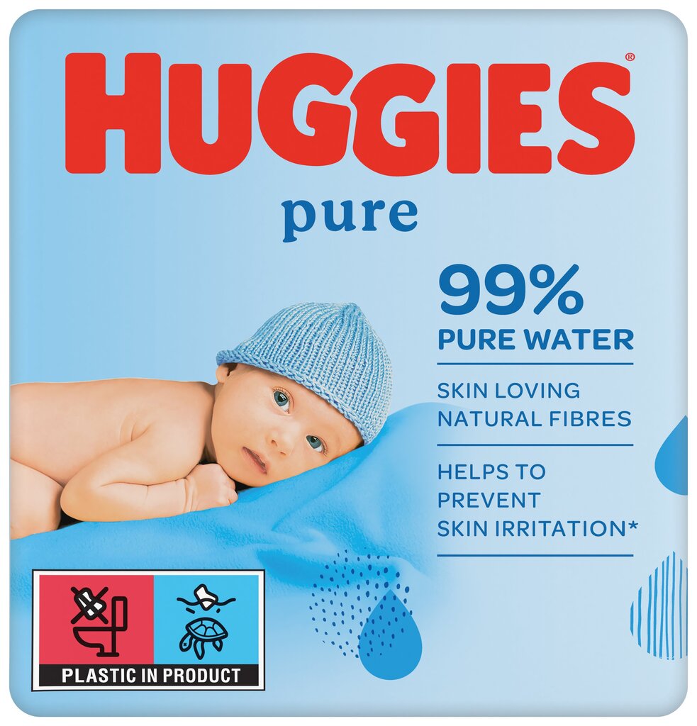 Huggies Pure niisked salvrätikud 3x56 tk цена и информация | Niisked salvrätikud lastele | hansapost.ee