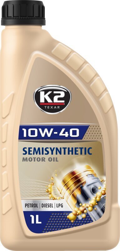 Mootoriõli K2 Semisynthetic 10W-40, 1 L цена и информация | Mootoriõlid | hansapost.ee
