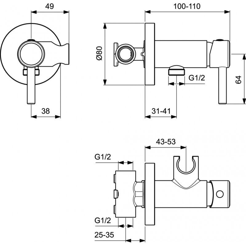 Sisseehitatud bideesegisti Ideal Standard A5809AA hind ja info | Vannitoa segistid | hansapost.ee