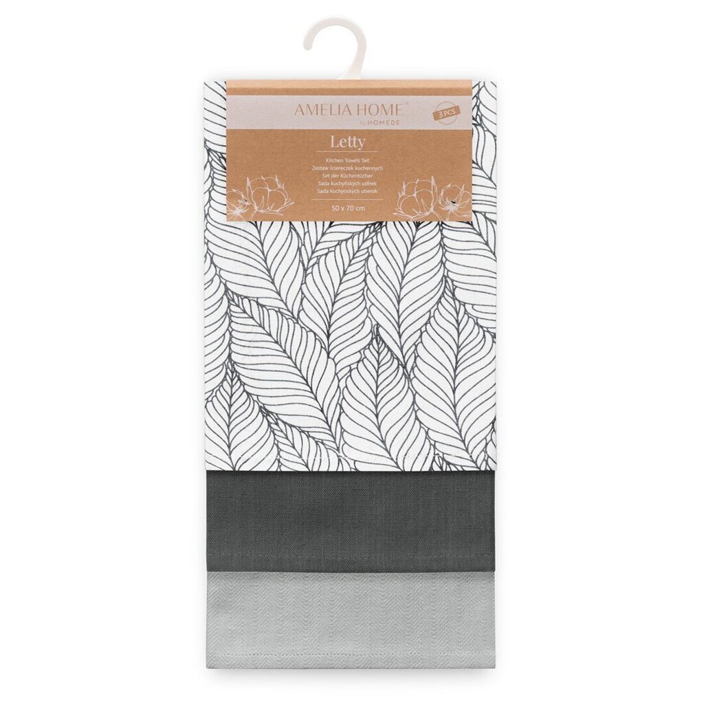 Käterätikute komplekt AmeliaHome, 50x70 cm, 3-osaline hind ja info | Rätikud ja saunalinad | hansapost.ee