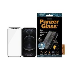 Защитное стекло Panzer для iPhone 12/12 Pro CamSlider Case Friendly AntiBacterial, черное цена и информация | Защитные пленки для телефонов | hansapost.ee
