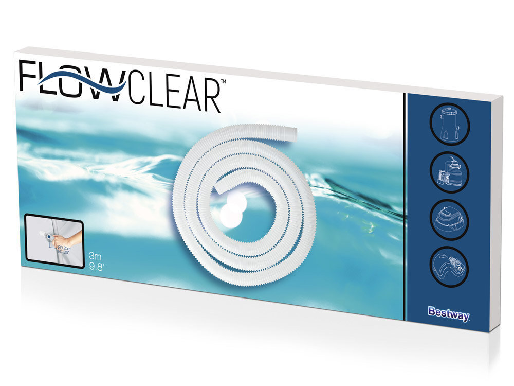 Voolik filtripumbale Bestway Flowclear, 3m/32mm, valge цена и информация | Basseini filtrid | hansapost.ee