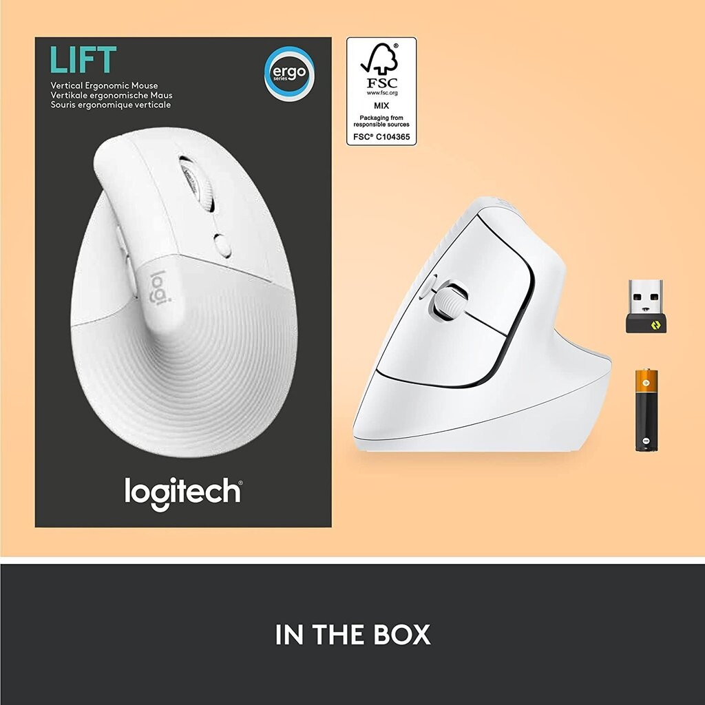 Juhtmevaba hiir Logitech LOGI LIFT , off white/pale grey hind ja info | Arvutihiired | hansapost.ee