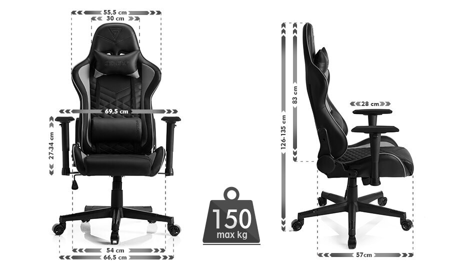 Mänguritool Sense7 Spellcaster, must/hall hind ja info | Kontoritoolid | hansapost.ee