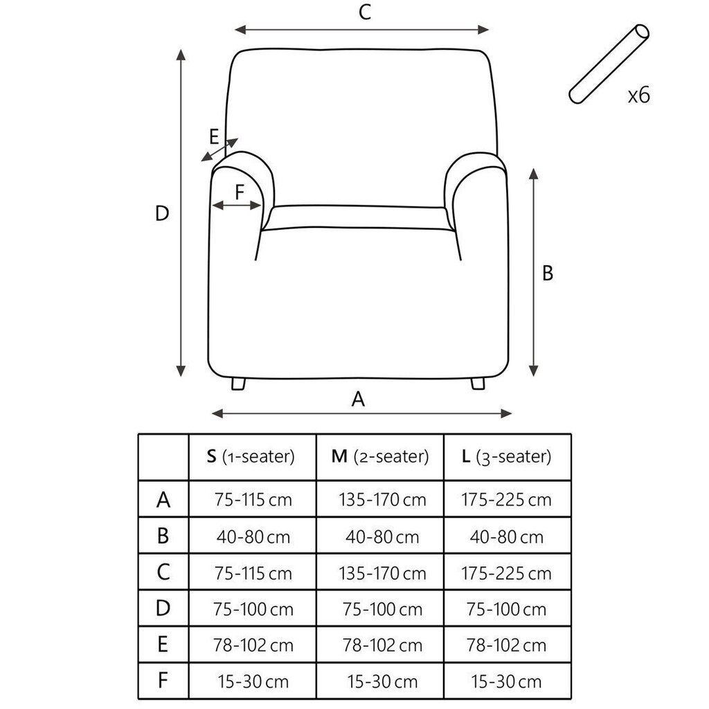 Tugitooli kate, 75-115 cm hind ja info | Mööblikatted | hansapost.ee
