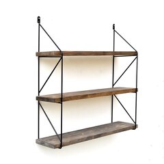 Seinariiul Kalune Design Wall Shelf 792, 55 cm, tumepruun/must price and information | Riiulid | hansapost.ee