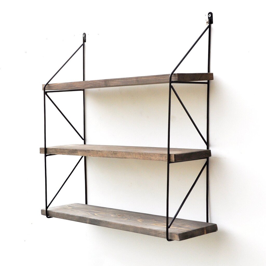 Seinariiul Kalune Design Wall Shelf 792, 55 cm, tumepruun/must hind ja info | Riiulid | hansapost.ee