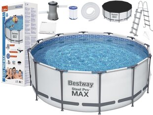 Karkassbassein filtriga Bestway Steel Pro Max, 366x122 cm, sinine hind ja info | Basseinid | hansapost.ee