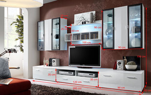 Sektsioon Quadro, valge/must price and information | Sectional cabinets | hansapost.ee