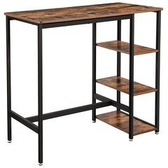 Барный стол Songmics Rustic 109x60 см, коричневый/черный цвет цена и информация | Кухонные и обеденные столы | hansapost.ee