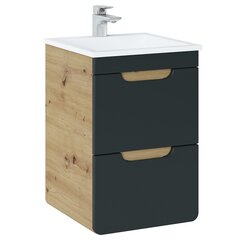Подвесной шкаф под умывальник Hakano Arcade, 40x41 см, коричневый/черный цена и информация | Шкафчики для ванной | hansapost.ee