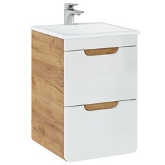 Подвесной шкаф для ванной комнаты под умывальник Hakano Arcade, 40x41 см, коричневый/белый цена и информация | Шкафчики для ванной | hansapost.ee