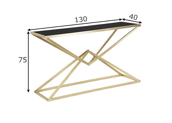 Konsoollaud Glam, 130x40 cm, must/kuldne värv hind ja info | Konsoollauad | hansapost.ee