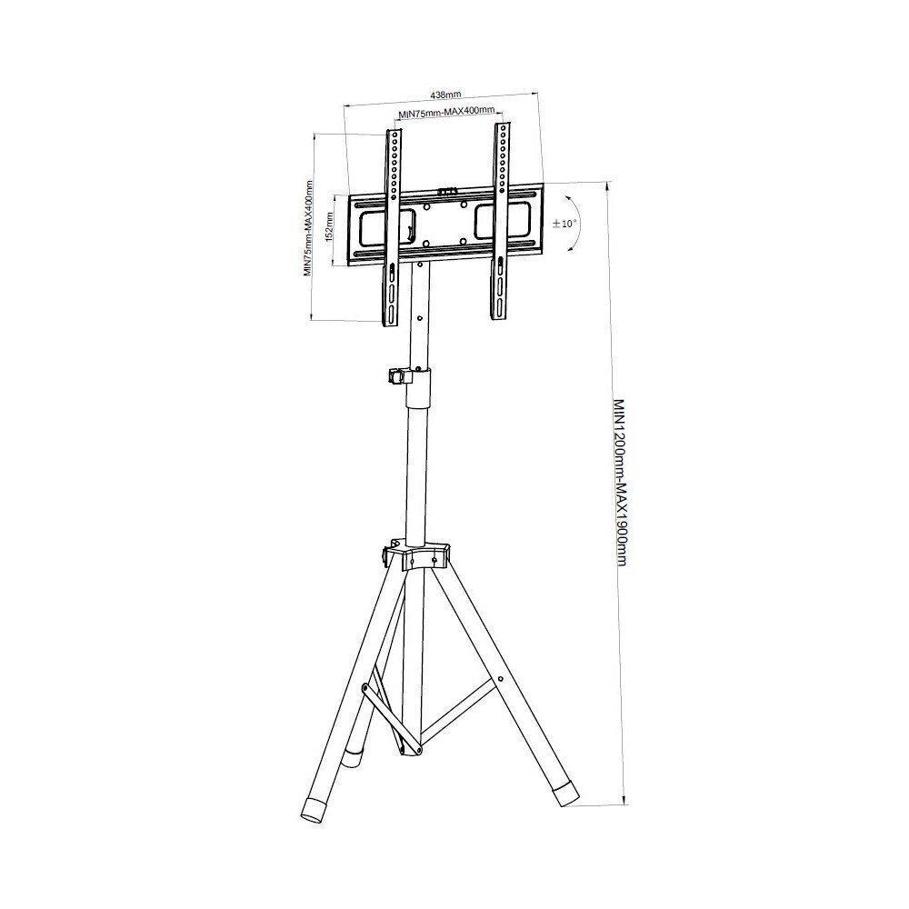 Statiiviga alus Techly TV LED / LCD 17-60", 35kg, must hind ja info | Teleri seinakinnitused ja hoidjad | hansapost.ee