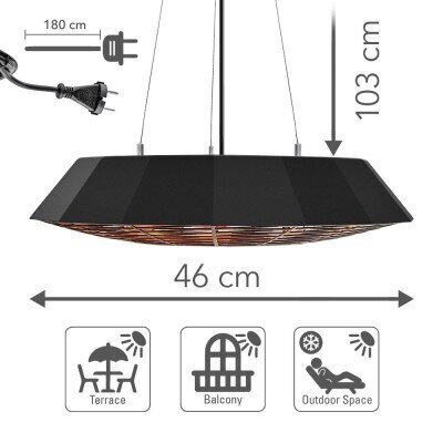 Halogeen infrapuna soojuskiirgur Trotec IR 2010 SC Valge, 800W hind ja info | Küttekehad | hansapost.ee