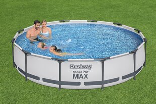 Каркасный бассейн с фильтром для воды Bestway Steel Pro, 366x76 см, синий цена и информация | Бассейны | hansapost.ee