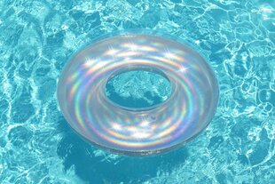 Täispuhutav ujumisrõngas Bestway Iridescent, 107 cm, hõbedast värvi hind ja info | Täispuhutavad veemänguasjad ja ujumistarbed | hansapost.ee