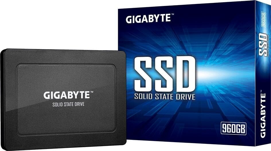 SSD|GIGABYTE|960GB|SATA 3.0|3D NAND|Write speed 500 MBytes/sec|Read speed 550 MBytes/sec|2,5"|MTBF 2000000 hours|GP-GSTFS31960GNTD-V цена и информация | Sisemised kõvakettad | hansapost.ee