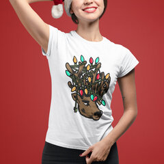 Женская футболка "Праздничный лось" цена и информация | Оригинальные футболки | hansapost.ee