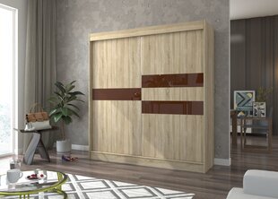 Шкаф Adrk Furniture Batia 200 см, цвета дуба/темно-коричневый цена и информация | Шкафы | hansapost.ee