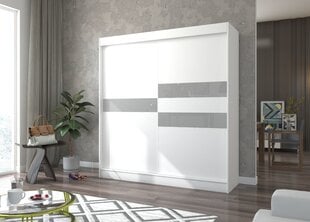 Riidekapp Adrk Furniture Batia 200 cm, valge/hall цена и информация | Шкафы | hansapost.ee