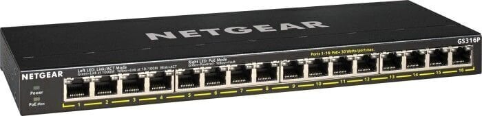 Kommutaator Netgear GS316P-100EUS цена и информация | Võrgulülitid | hansapost.ee