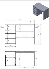 Kirjutuslaud MT935, valge hind ja info | Arvutilauad, kirjutuslauad | hansapost.ee