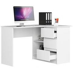 Письменный стол NORE B16, правый, белый цена и информация | Компьютерные, письменные столы | hansapost.ee