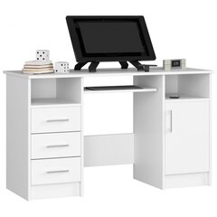 Письменный стол NORE Ana, 124 см, белый цена и информация | Компьютерные, письменные столы | hansapost.ee