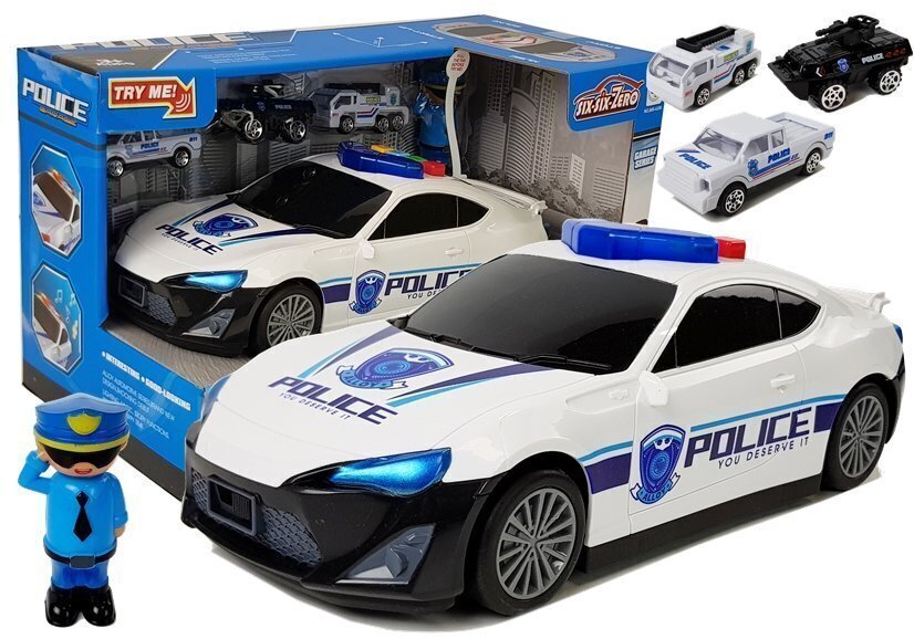 Politseiauto 2in1 koos väikeste autodega цена и информация | Mänguasjad poistele | hansapost.ee