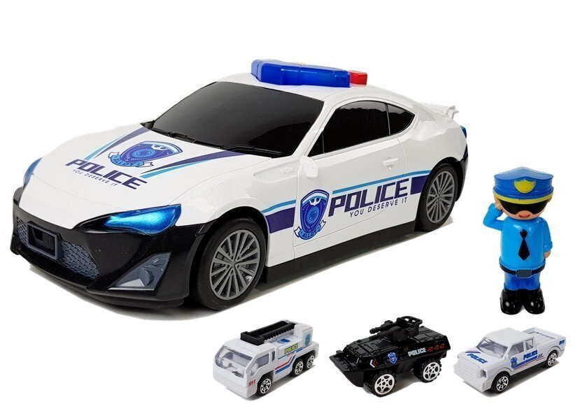 Politseiauto 2in1 koos väikeste autodega цена и информация | Mänguasjad poistele | hansapost.ee