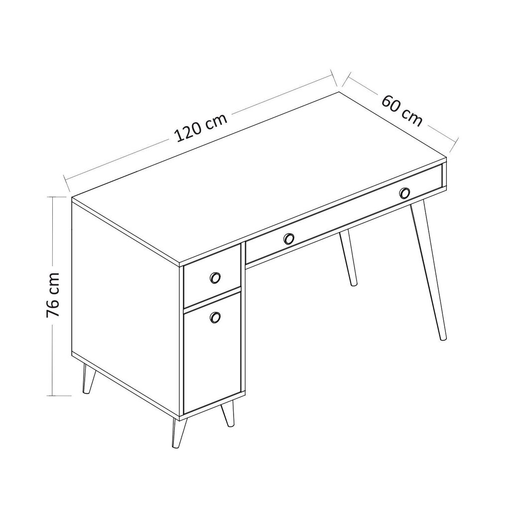 Kirjutuslaud Kalune Design 382, helepruun/valge цена и информация | Arvutilauad, kirjutuslauad | hansapost.ee