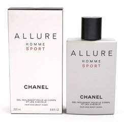 Гель для душа для мужчин Chanel Allure Homme Sport, 200 мл цена и информация | Мужская парфюмированная косметика | hansapost.ee