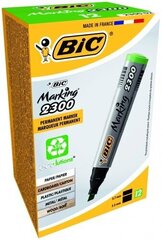 Перманентный маркер Bic Eco 2300 4-5 мм, скошенный наконечник, зеленый, 12 шт. 300027 цена и информация | Канцелярские товары | hansapost.ee